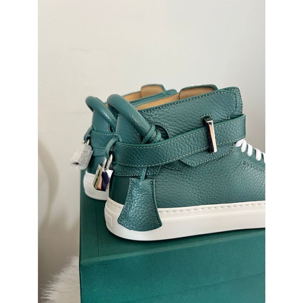 BUSCEMI Mid Sneaker, Women's Italian Leather Hightop , Size 38 (Euro) Petrol NWT - Picture 9 of 16